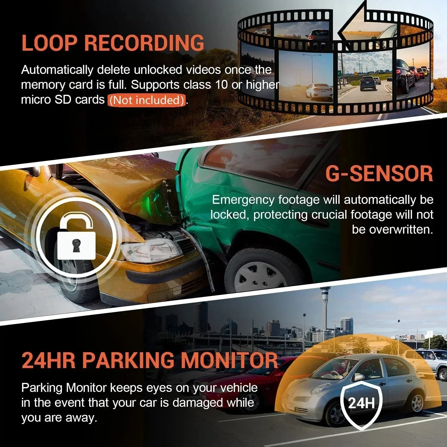 1080P WIFI Dual Camera Dash Cam for Cars,Front and Inside,Car Camera with IR Night Vision,Loop Recording,Wide Angle Car DVR Came